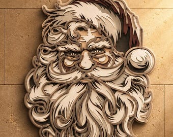Santa Multilayer SVG,3D Mandala,Laser Cut,Paper Cut File,DIY,Plywood Cutting