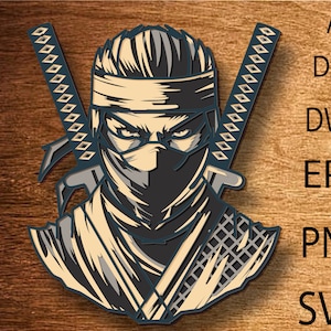 Ninja multistrato SVG, mandala 3D Ninja, taglio di carta Ninja, mandala 3D tagliato in compensato, taglio laser Samurai, arredamento per la casa Ninja Kick, arte della parete
