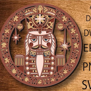 Quebra-nozes Soldado de brinquedo Homem multicamadas svg, Natal, quebra-nozes soldado, arquivo de corte a laser, multicamadas, corte DIY, Glowforge, mandala de madeira
