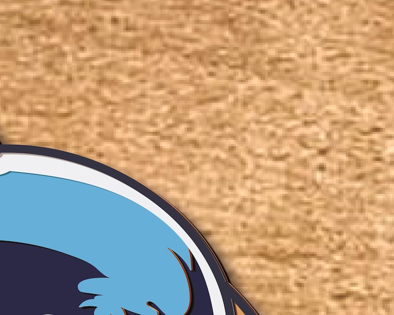 May include: A blue and white wave design with a dark blue background. The wave design is stylized and has a 3D effect.