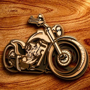 Motorcycle Multilayer SVG,Laser Cut,Paper Cut File,For CNC,3D Mandala,Plywood Cutting