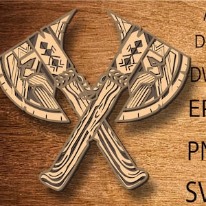 File SVG multistrato dell'ascia vichinga, strato 3d dell'ascia vichinga SVG, File di download digitale, Regalo artigianale unico, Taglio compensato, file tagliato al laser, Arredamento per la casa