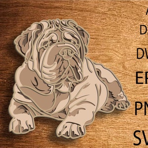 Fichier SVG multicouche Shar Pei Dog, Shar pei en couches 3D, fichier multicouche, Mandala multicouche, fichier SVG Shar pei, Shar pei DXF, Mandala en couches