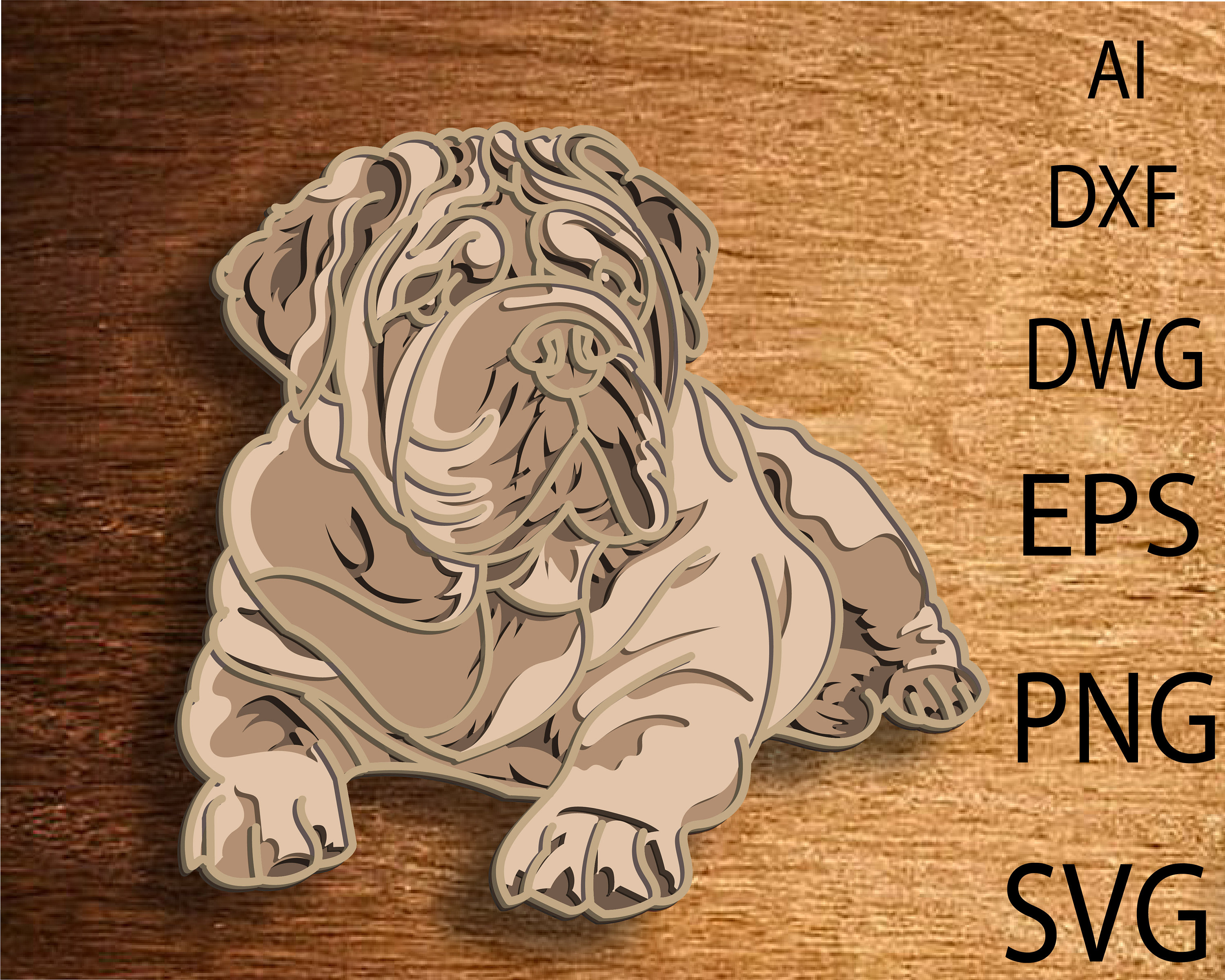 Shar pei Hund Multilayer SVG-Datei, 3D geschichtet Shar pei, Multilayer-Datei, Mandala Multilayer, Shar pei SVG-Datei, Shar pei DXF, Mandala