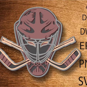 3D Hockey Multilayer SVG File , Laser Cut File , Sport Craft Gift ,Digital Download , Hockey SVG , ai cdr png dxf dwg files,Plywood cut