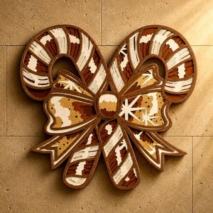 Christmas Candy Cane Multilayer SVG,3D Mandala,Laser Cut,Paper Cut File,Plywood Cutting