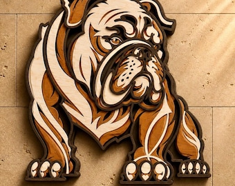 English Bulldog Multilayer SVG,3D Mandala,Laser Cut,Paper Cut File,DIY,Plywood Cutting