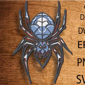 Svg multicouche araignée, fichier de coupe, calque 3D découpé au laser araignée, découpe de contreplaqué, découpe de papier, fichier SVG, contreplaqué mandala 3D, décoration d'intérieur