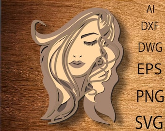 Woman Multilayer,SVG,3D Mandala,Laser Cut,Paper Cut File,DIY,Plywood Cutting