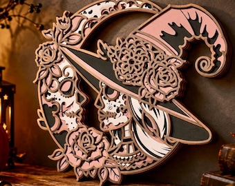 Sugar Skull Multilayer SVG,3D Mandala,Laser Cut,Paper Cut File,DIY Cutting,CNC