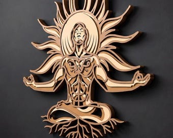 Mehrschichtige SVG-Datei für einen Männerkörper, 3D-Mandala, Laserschneiddatei, CNC-Fräsen, Sperrholzzuschnitt