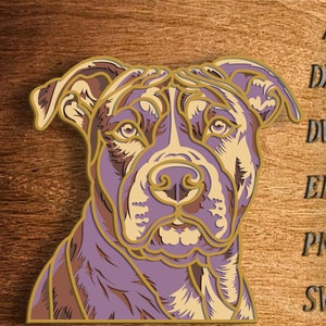 Pitbull SVG-Datei, 3D Layered Pitbull, Multilayer-SVG-Datei, Mandala Multilayer, Pit Bull SVG-Datei, Pit Bull DXF, Mandala