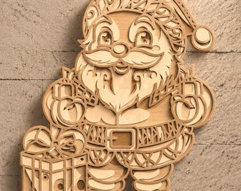 Santa Multilayer SVG: Laser Cut Mandala Panels (Digital Download)