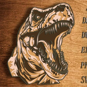 T-Rex multistrato SVG, file di taglio laser, taglio laser DXF a strati 3D, T-Rex Mandala, taglio compensato T-Rex, taglio carta T-Rex, CNC T-Rex, arredamento T-Rex Home