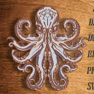 3D-Oktopus-Mandala SVG, 3D-Schicht-Oktopus, Multilayer-Svg-Dateien, Papierschnitt, Oktopus SVG, Oktopus DXF, Laserschneiden, Oktopus Sperrholz geschnitten