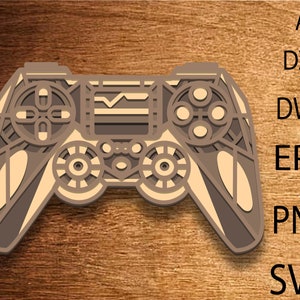 Controller per videogiochi multistrato svg, file tagliato al laser, file per il taglio del legno, modello Svg, mandala tagliato al laser, file Dxf, taglio del compensato