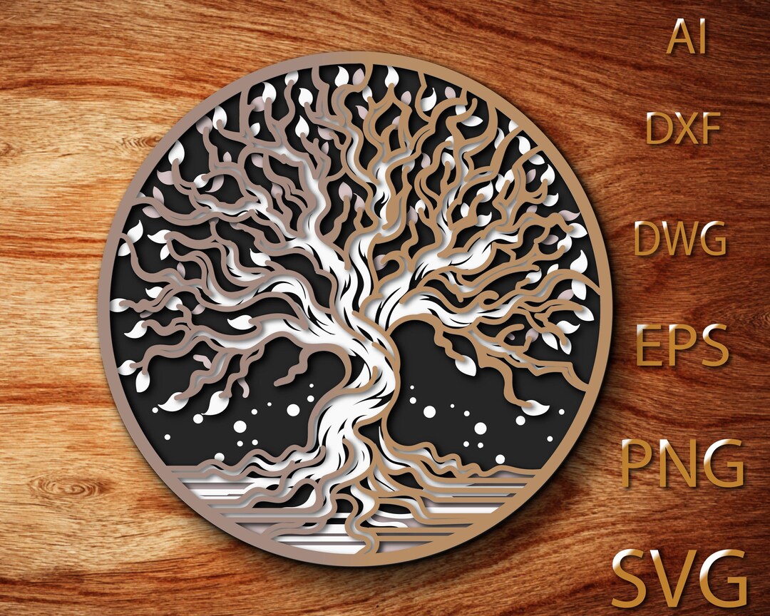 Tree of Life Multilayer SVG,3D Mandala,laser Cut,paper Cut File,diy ...