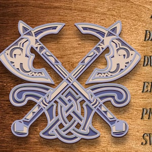 Viking ax  multilayer SVG File, Ax SVG, Digital Download File, Unique Craft Gift,Plywood cut/laser cut file