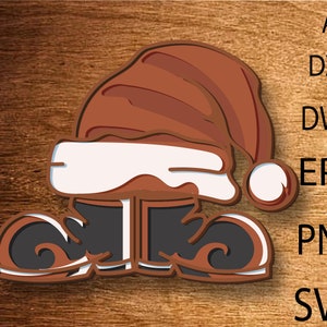 Santa Ornament svg ,Christmas Ornament svg ,Stocking Tag svg ,Cute Santa svg , Laser Cut File , Glowforge , Cricut , Silhouette,Plywood cut