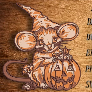 Autunno mouse mandala laser tagliare file in formato svg dxf, taglio laser, file cnc, file cricut Glowforge, mouse a strati SVG dxf mandala file di taglio laser