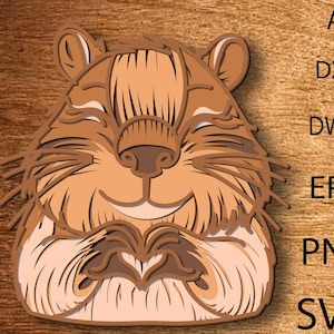 Guinea pig Multilayer SVG,Guinea pig cut file,Guinea pig Laser cut 3D layer, Plywood cutting, Paper cutting, SVG file, 3D mandala plywood