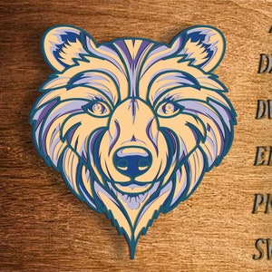 3D Bear Mandala SVG ,3D Layered Bear,Bear Multilayer Svg,Bear paper cut,Bear SVG,Bear DXF,Laser Cutting,Plywood cut,Bear Home decor