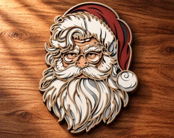 Weihnachtsmann-Mehrschicht-SVG, 3D-Dekoration, Laserschneiddatei, Cricut CNC (Digitaler Download)