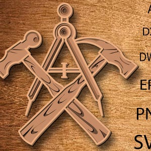 Herramientas SVG multicapa, herramientas de construcción, archivos para proyectos Cricut, SVG de mandala 3D, archivos de enrutador CNC, arte de pared de mandala cortado con láser, SVG en capas