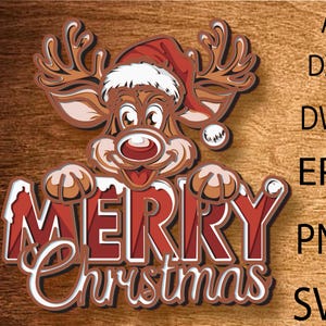 Joyeux Noël 3D Mandala SVG, plans de découpe laser décoration nouvel an, Cricut, Glowforge, modèles DXF pour routeur CNC