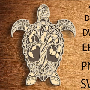 Tartaruga 3d a strati Svg, Mandala 3D tartaruga, File di taglio laser, Download istantaneo, Design tartaruga vettoriale, Taglio compensato tartaruga, Taglio carta tartaruga, CNC tartaruga