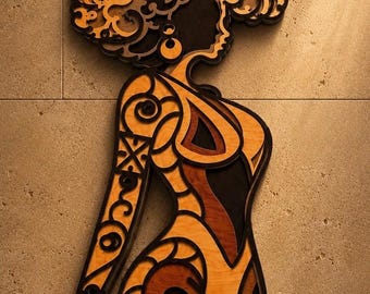 African Woman Multilayer SVG,3D Mandala,Laser Cut,Paper Cut File,Plywood Cutting