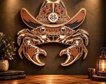 Crab Multilayer SVG,3D Mandala,Laser Cut,Paper Cut File,DIY,Plywood Cutting