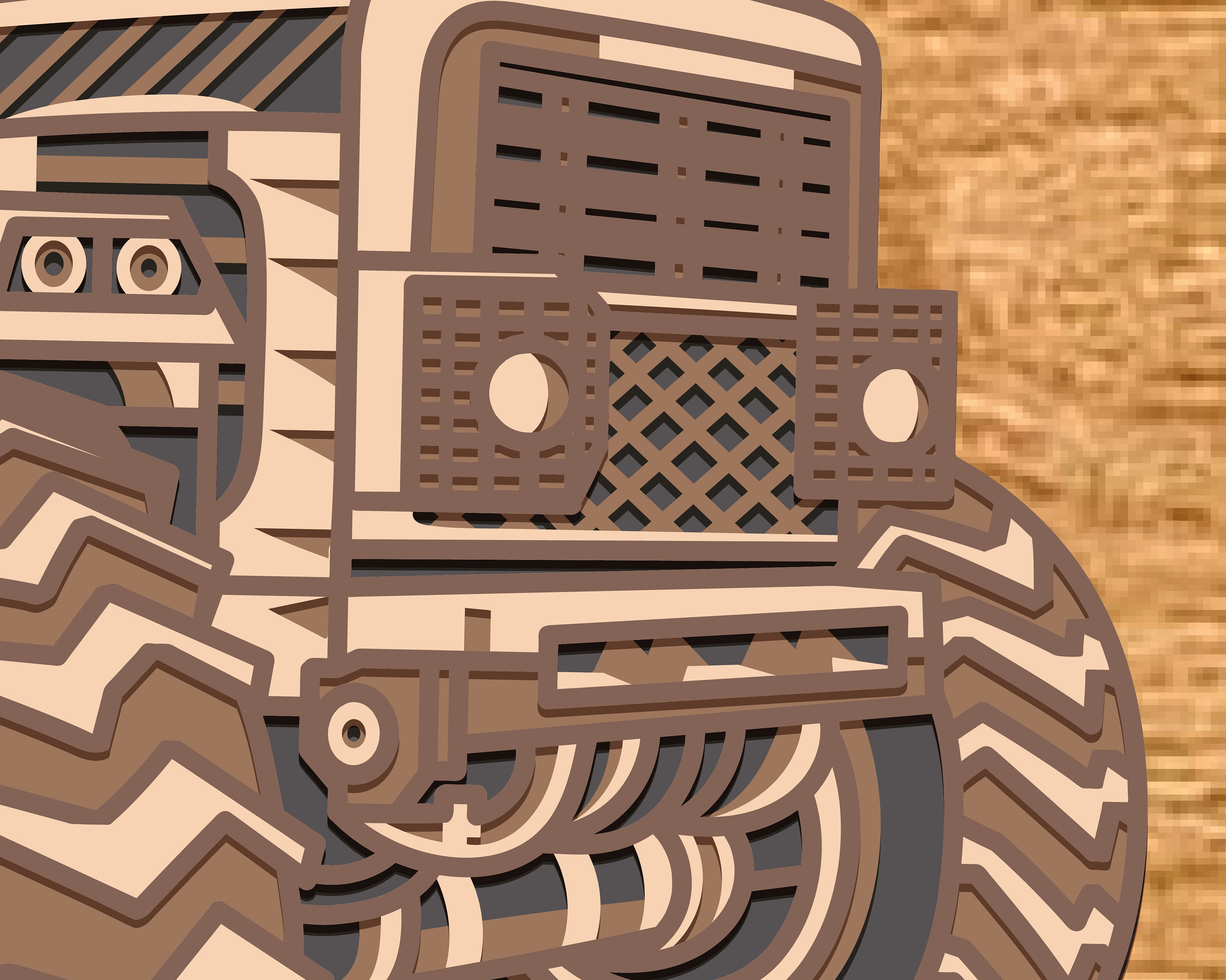 Multilayer Sign Tractor Tractor Multilayer SVG,3D Mandala,laser Cut,paper Cut File,diy,plywood ...