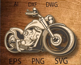 Motorcycle multilayer Svg, Mandala laser cut files svg dxf,mandala cut files cnc files,Motorcycle glowforge laser cutting svg cut file