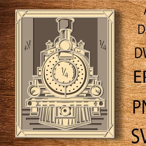 Train multilayer svg, Laser cut ,Paper cut ,3d mandala svg,3d layered SVG files for CNC router Laser or Cricut,Plywood cut
