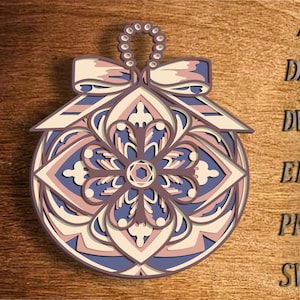 Weihnachtsbaumkugel 3D Mandala SVG-Dateien, Multilayer Panel zum Laserschneiden, SVG-Dateien, DXF-Vorlagen für CNC-Fräser