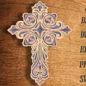 Cross Multilayer SVG,Laser cut file,3D layered DXF laser cut,Cross Mandala,Cross Plywood cut,Cross Paper cut,Cross CNC,Cross Home decor