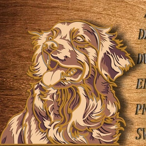 Golden retriever meerlagige SVG, Golden retriever hond gesneden bestand, 3D mandala, SVG-bestand, CNC snijden, Lasersnijden, Hond Multiplex knippen