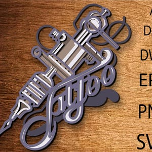 Tatoo Machine multilayer SVG,Tatoo Machine Laser cut file,3D layer,Plywood cut, Paper cut,Tatoo Machine SVG,3D mandala,Tatoo Machine for cnc