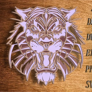 3D Tiger Mandala SVG ,3D Layered ,Tiger Multilayer Svg,Tiger paper cut,Tiger SVG,Tiger DXF,Laser Cutting,Tiger Plywood cut,Tiger Home decor
