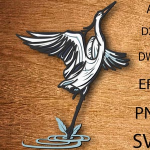 Stork multilayer SVG,Stork laser cut file ,3D layer,Plywood cutting, Paper cutting, SVG file, 3D mandala, Plywood cut,Home Decor