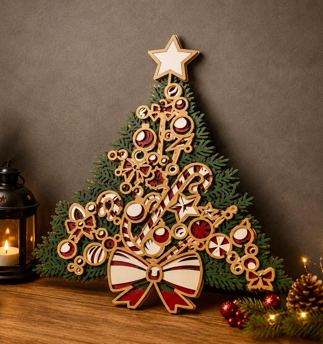 Christmas Tree Multilayer SVG,3D Mandala,laser Cut,paper Cut File