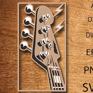 3D Guitar Mandala SVG File,3D Layered Guitar,Guitar Multilayer Svg,Guitar paper cut,Guitar SVG,Guitar DXF,Laser Cutting,Guitar Home decor