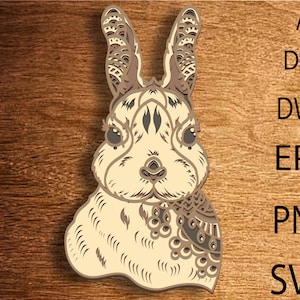 Osterhase Multilayer SVG, Hase Mandala, 3D Hase Lasercut, Hase Cruicut, Hase, Sperrholz geschnitten, Hase Wohnkultur, Bunny Hase CNC