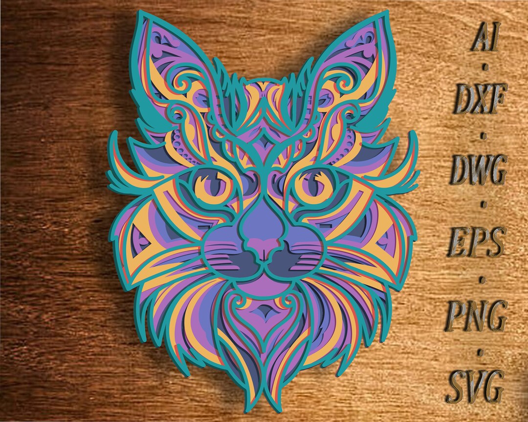 Cat Multilayer SVG, Cat Cut File, 3D Layer,plywood Cutting, Paper ...