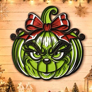 Pumpa flerskikts SVG, Grin pumpa, Laserskuren, 3D Mandala, DIY, Plywoodskärning