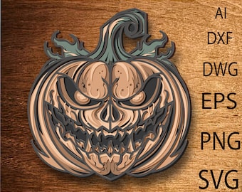 Pumpkin Multilayer SVG,3D Layer Halloween Pumpkin ,Mandala Laser Cut ,Home Decor,Halloween SVG,Digital Download  files,Plywood cut pumpkin