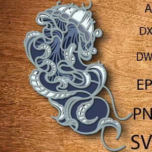 Jellyfish  Laser Cut SVG,3D Layered Jellyfish,Jellyfish Svg,Jellyfish Mandala Wall Art,Multilayer SVG, Laser cut,Svg for Cricut,Silhouette