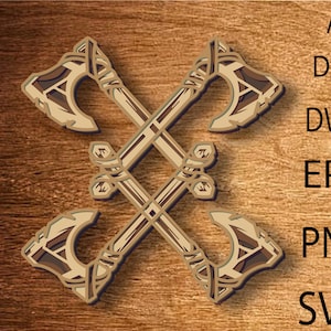 Wikinger Axt mehrschichtige SVG-Datei, Axt SVG, digitale Download-Datei, einzigartiges Handwerk Geschenk, Sperrholzdatei