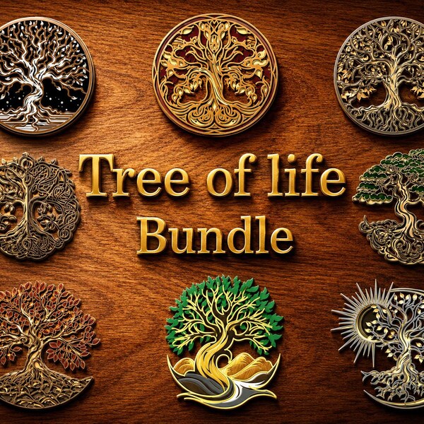 Tree of Life Bundle SVG, Layered Mandala Laser Cut File (Digital Download)